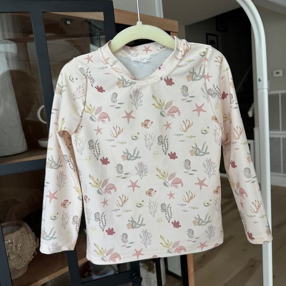 Lot of 3 Swimsuit top rashguards toddler girl ocean animals h&m mermaids - Picture 8 of 10